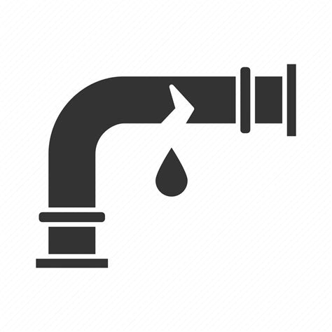 Broken Drop Pipe Pipeline Piping Plumbing Water Icon Download