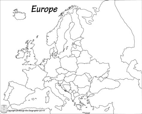 Map Of Europe Black And White Printable Printable Word Searches