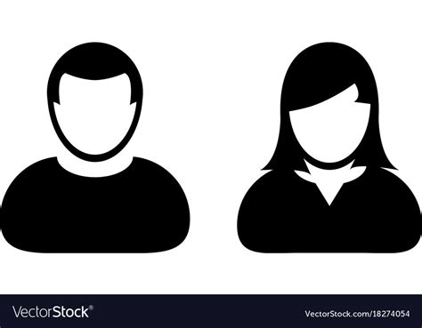 People Icon Male And Female Sign User Person Vector Image