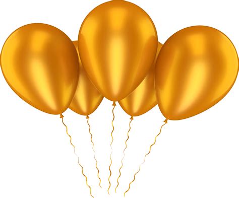 Transparent Background Gold Balloon Png Golden Balloons Png Gold