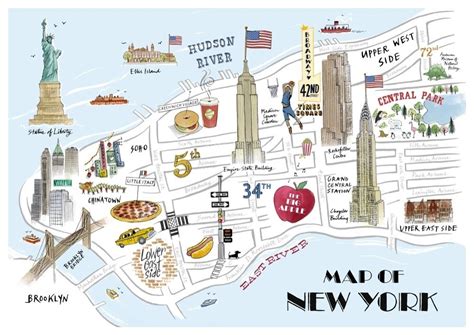 New York Map Of Attractions Kaleb Watson
