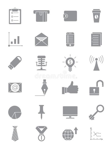 Set Of Gray Business Icons Stock Vector Illustration Of Social 68795613