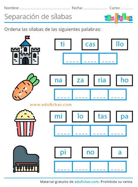 Ejercicios Para Separar Palabras Primaria Separar Silabas Contar The