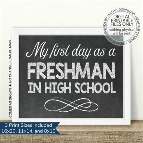 Im A Freshman First Day Of High School Sign Class Of 2023 Printable