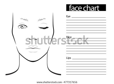 Face Chart Makeup Artist Blank Template Stock Vector Royalty Free