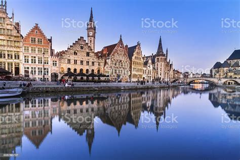 Terrorists may attack with little or no warning, targeting tourist locations, transportation hubs. Leie River Bank In Ghent Belgium Europe Stock Photo ...