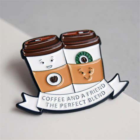 Coffee And A Friend Enamel Pin Badge By Of Life And Lemons