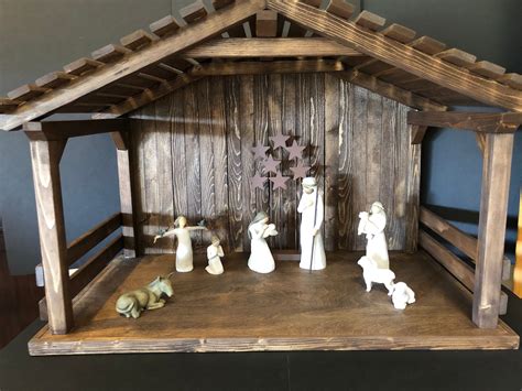 Rustic Wood Nativity Stable Christmas Stable Nativity Manger