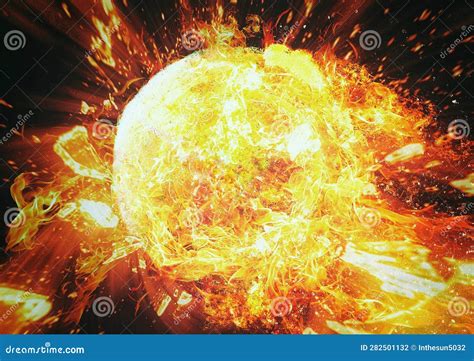 3d Illustration Of Exploding Fireball Stock Illustration Illustration