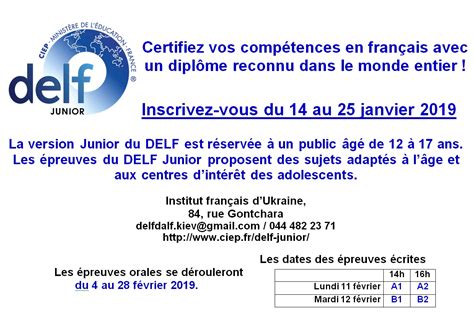 Inscriptions Aux Examens Delf Dalf Tout Public Delf Junior Delf Pro