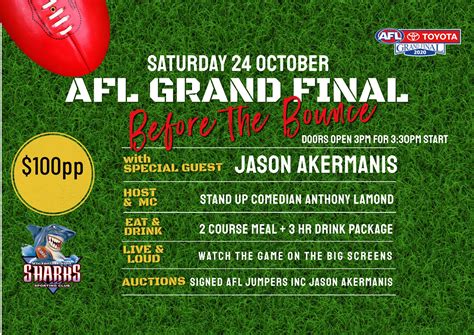 Afl Grand Final Victoria Point Sharks Sporting Club