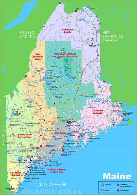 Maine Map Map Of Maine Town And City Maine Map Online 8ec