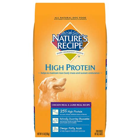 The most appropriate dog food for pitbulls is one that is high in proteins, quality fatty acids and reasonable in carbohydrates. Nature's Recipe High Protein Chicken Meal & Lamb Meal All ...