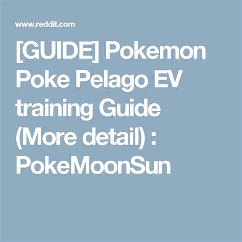 [guide] Pokemon Poke Pelago Ev Training Guide More Detail