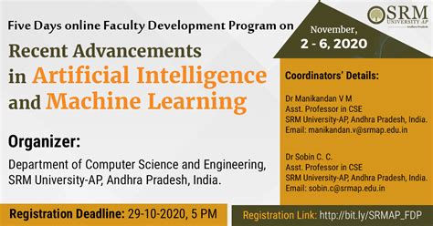 Faculty Development Programme Fdp On Recent Advancements In Machine