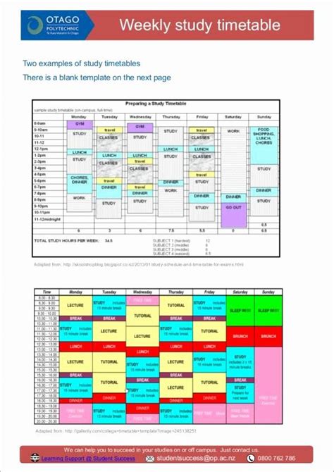Weekly Study Schedule Template New Free 15 Study Schedule Samples