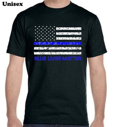 Blue Lives Matter American Flag T Shirt Police Tee Shirt Etsy