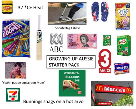 Growing Up Australian Starter Pack Rausmemes