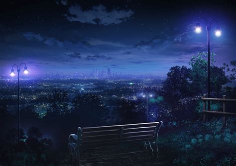 Late Night Anime Aesthetic Wallpapers Wallpaper Cave Night Landscape Scenery Wallpaper