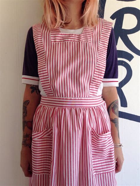 Vintage 60s Candy Striper Pinaforedress