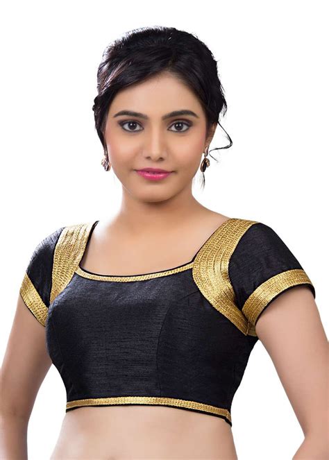 Gorgeous Black Silk Party Wear Sari Blouse Snt X 257 Sl Black Saree Blouse Grey Saree