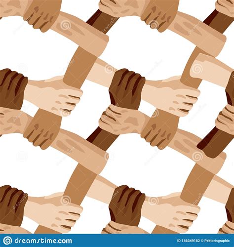 Different Races Holding Hands Cartoon View Stock Illustration Of Kids
