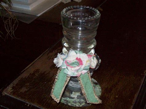 Candle Holder Made From Old Insulator And Electric Outlet Mason Jar