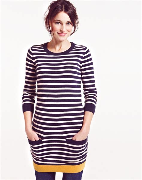 AMITY Womens Stiped Knitted Tunic Dress, Navy // Joules | Womens tunic dress, Womens stripes ...