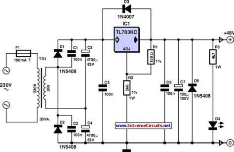 48v Phantom Microphone Power Supply Circuit Diagram