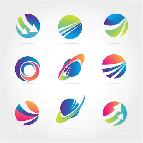 Premium Vector Various Colorful Globe Logo Collection