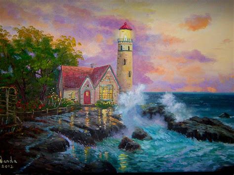 Thomas Kinkades Beacon Of Hope Painting By Vanda Bleavins Pixels