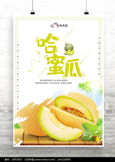 大气新鲜哈密瓜水果宣传海报图片下载红动中国