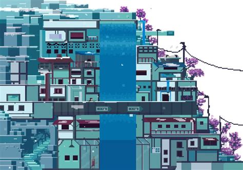 Progress And Inspiration Of Faxdoc Cool Pixel Art Pixel City Pixel Art
