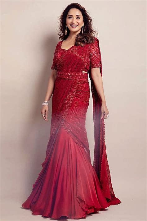 Brides Bookmark Madhuri Dixit Nenes Red Lehenga Sari For Your Sangeet