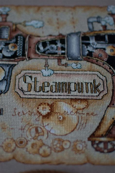 Steampunk Sewing Machine Cross Stitch Pattern Hand Embroidery Etsy
