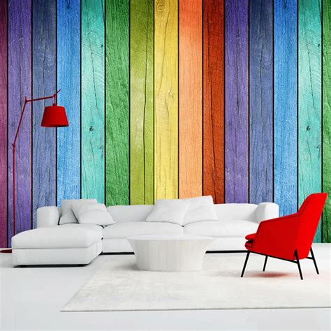 3d Wallpaper Color Wood Board Modern Interior Simple Decor Wall