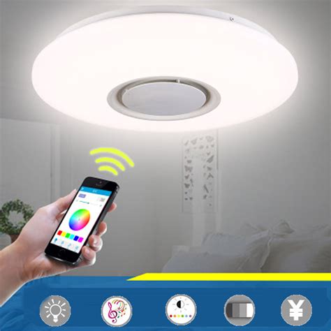 Led Bluetooth Music Speaker Flush Mount Modern Ceiling Down Light Lamp