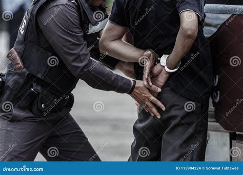 Police Steel Handcuffs Police Arrested Professional Police Officer Has To Be Very Strong Officer