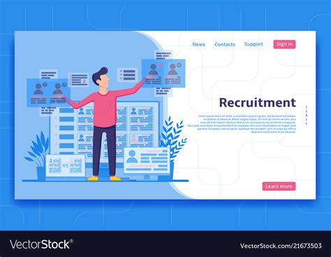 Recruitment Landing Page Concept Royalty Free Vector Image