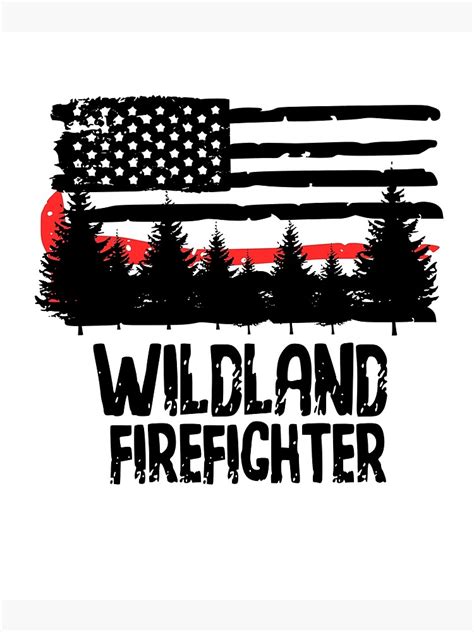 Wildland Firefighter With Flag Art Print For Sale By Pammy4ever29