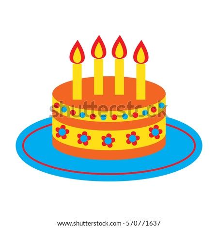 Best place of vector clip art for free download. Vector Icon Cute Bright Birthday Cake Stock Vector 570769504 - Shutterstock