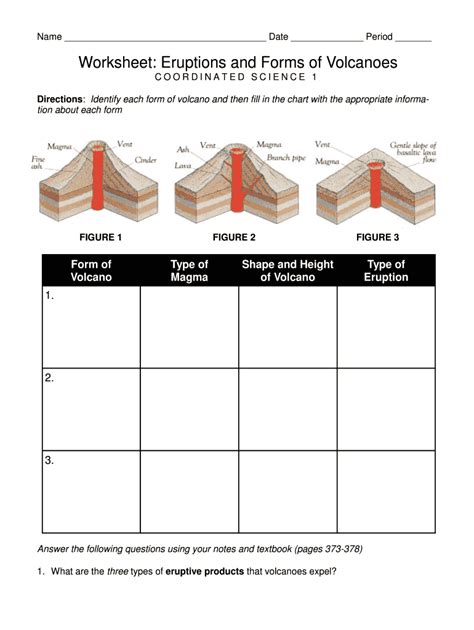 Volcanoes Worksheets For Grade 9 Pdf Fill Out And Sign Online Dochub