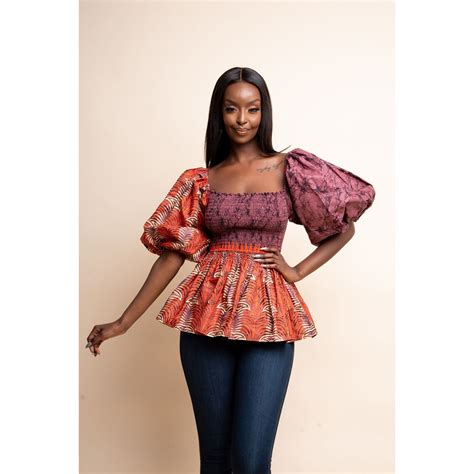 Fimi African Print Smocked Top African Print Tops African Print