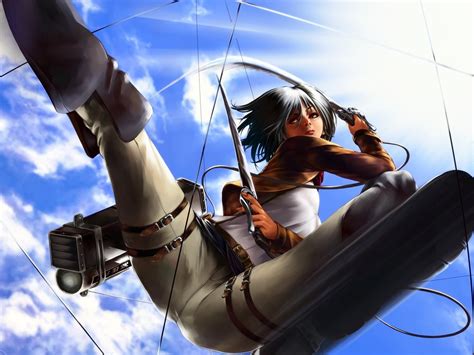 Wallpaper Attack On Titans Shingeki No Kyojin Mikasa Ackerman Sword Anime 1500x1125