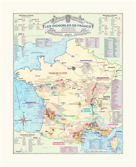 A Detailed Map Of The Wine Regions Of France Showing Over 360
