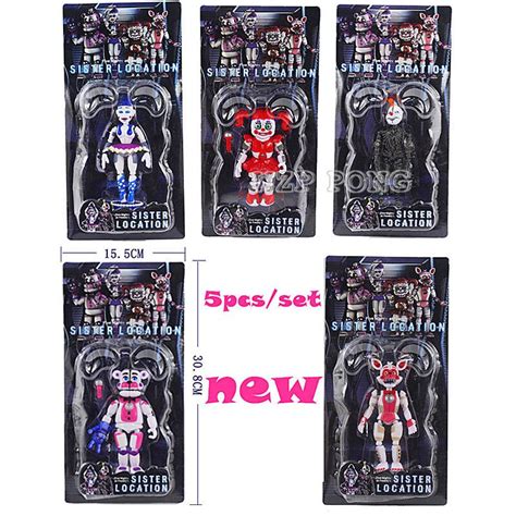 5 Pcsset Fnaf Five Nights Movable Joint Freddys Figure Funtime Freddy