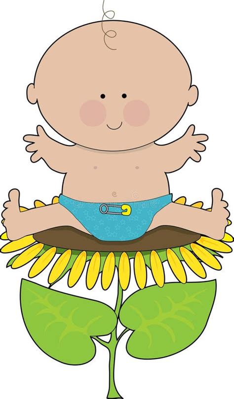 Baby Sunflower Fairy With Butterfly Stock Illustration Illustration