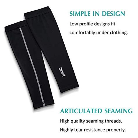 Aegend Sun Protection Cooling Arm Sleeves For Men Women Black Elastic
