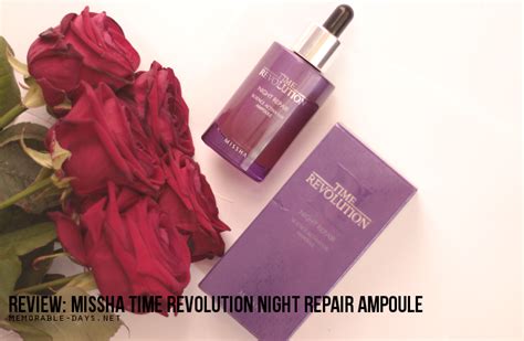 Essences, missha, product review, skincare. Review: Missha Time Revolution Night Repair Ampoule ...