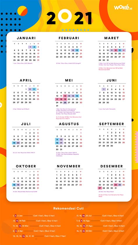 Kalender Cuti Bersama And Libur Nasional 2021 Wokeid